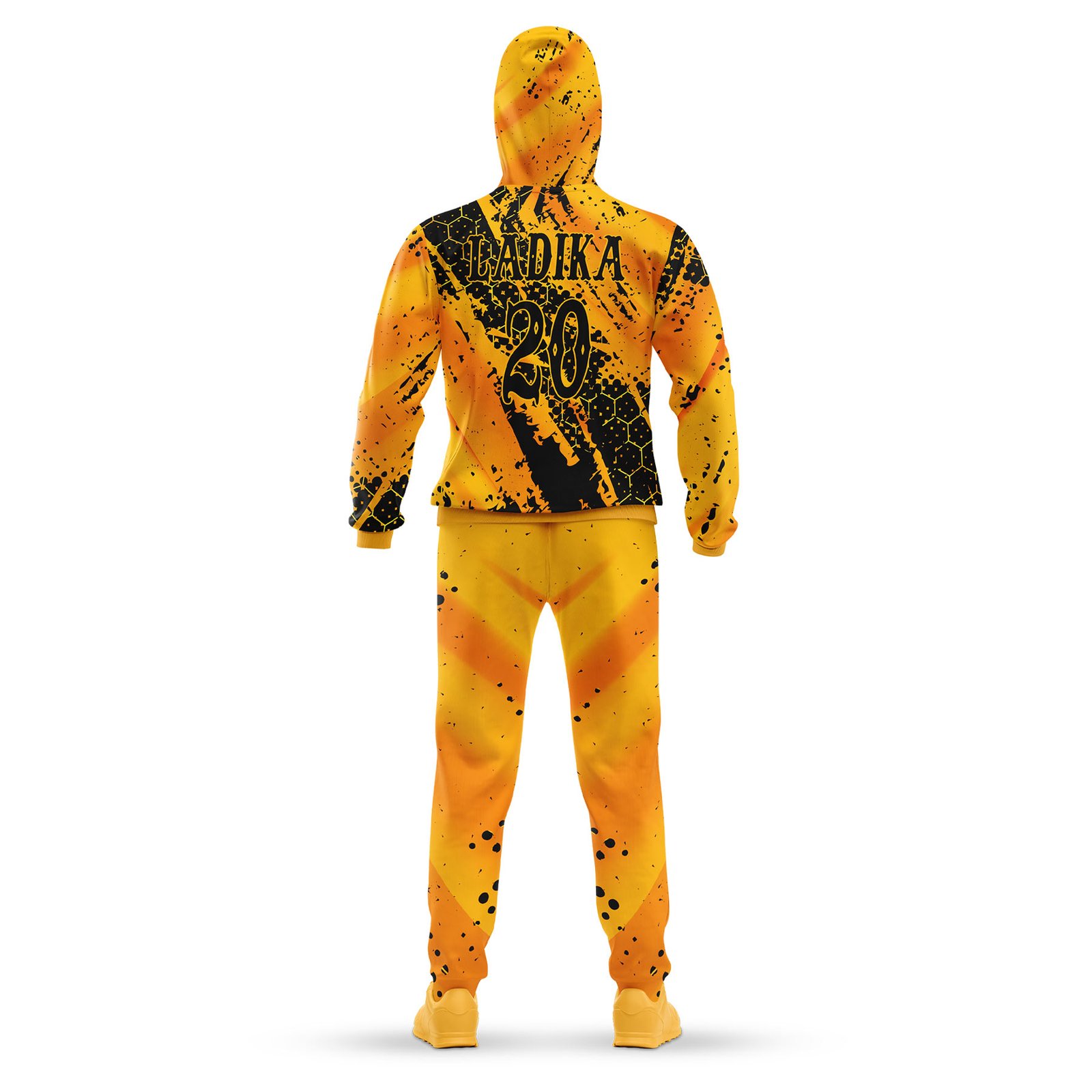 Yellow Camo Hooded Tracksuit – Full Custom Design - Image 4