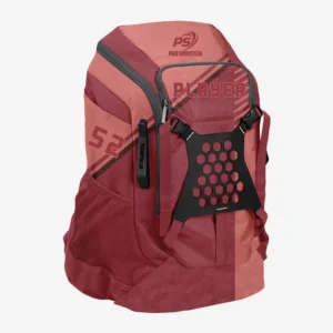 Custom Maroon & Red “Linear Strike” Performance Athletic Backpack