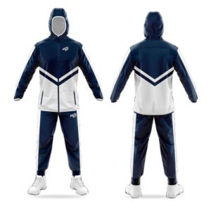 Navy & White Full Zip-Up Sublimated Windbreaker Set