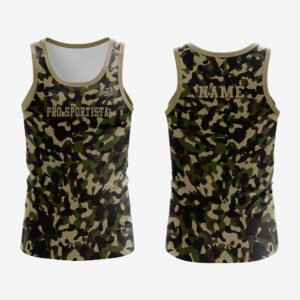 Custom Woodland Camo “Pro Sportista” Sublimated Athletic Tank Top