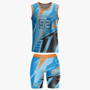 Custom Women’s Electric Blue & Orange “Pro Sportista 52” Sublimated Shard Performance Set