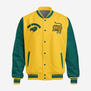 Custom Yellow & Green Tiger Varsity Jacket