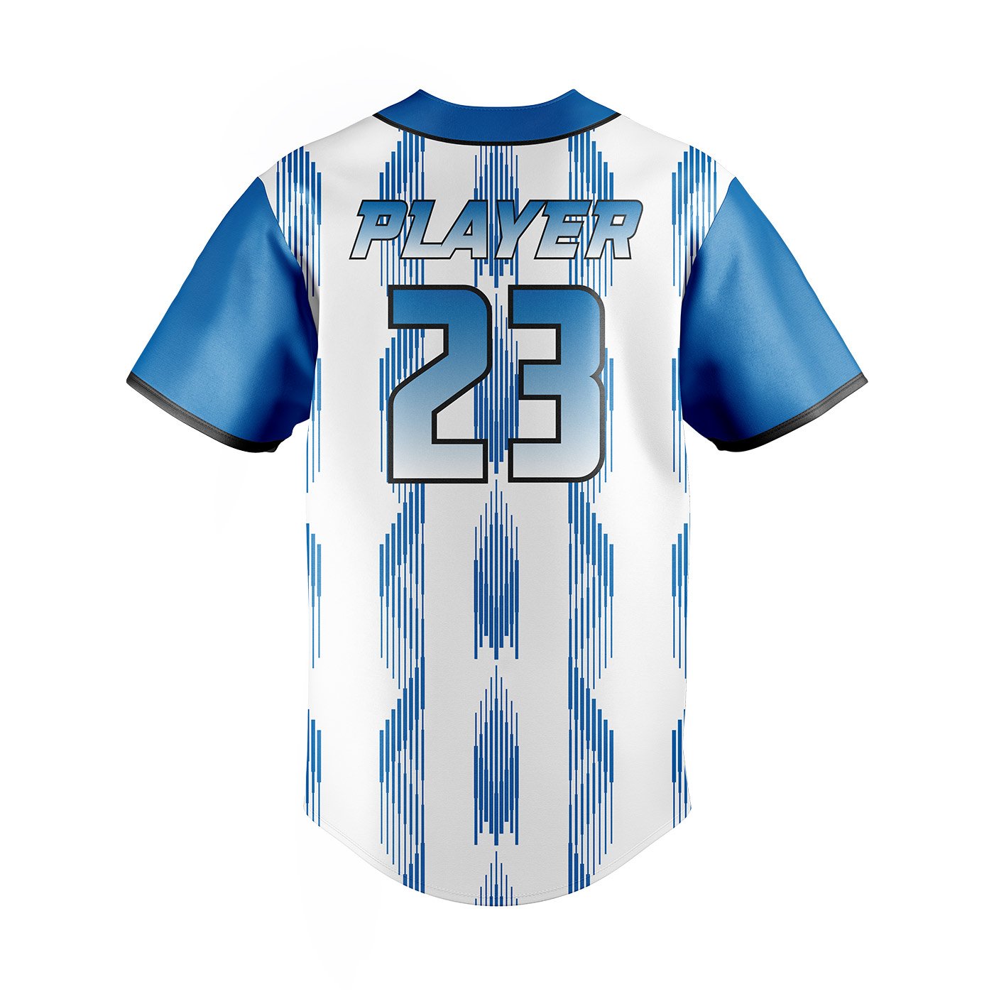 Sky Blue & White Baseball Jersey – Classic Custom Button-Up - Image 3