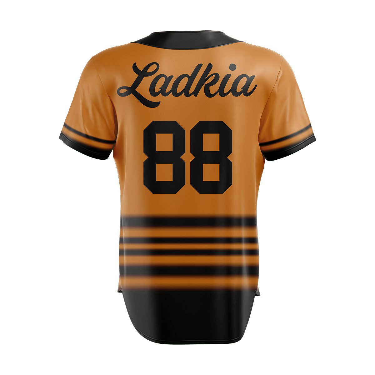 Gold & Black Baseball Jersey – Retro Style Button-Up - Image 3