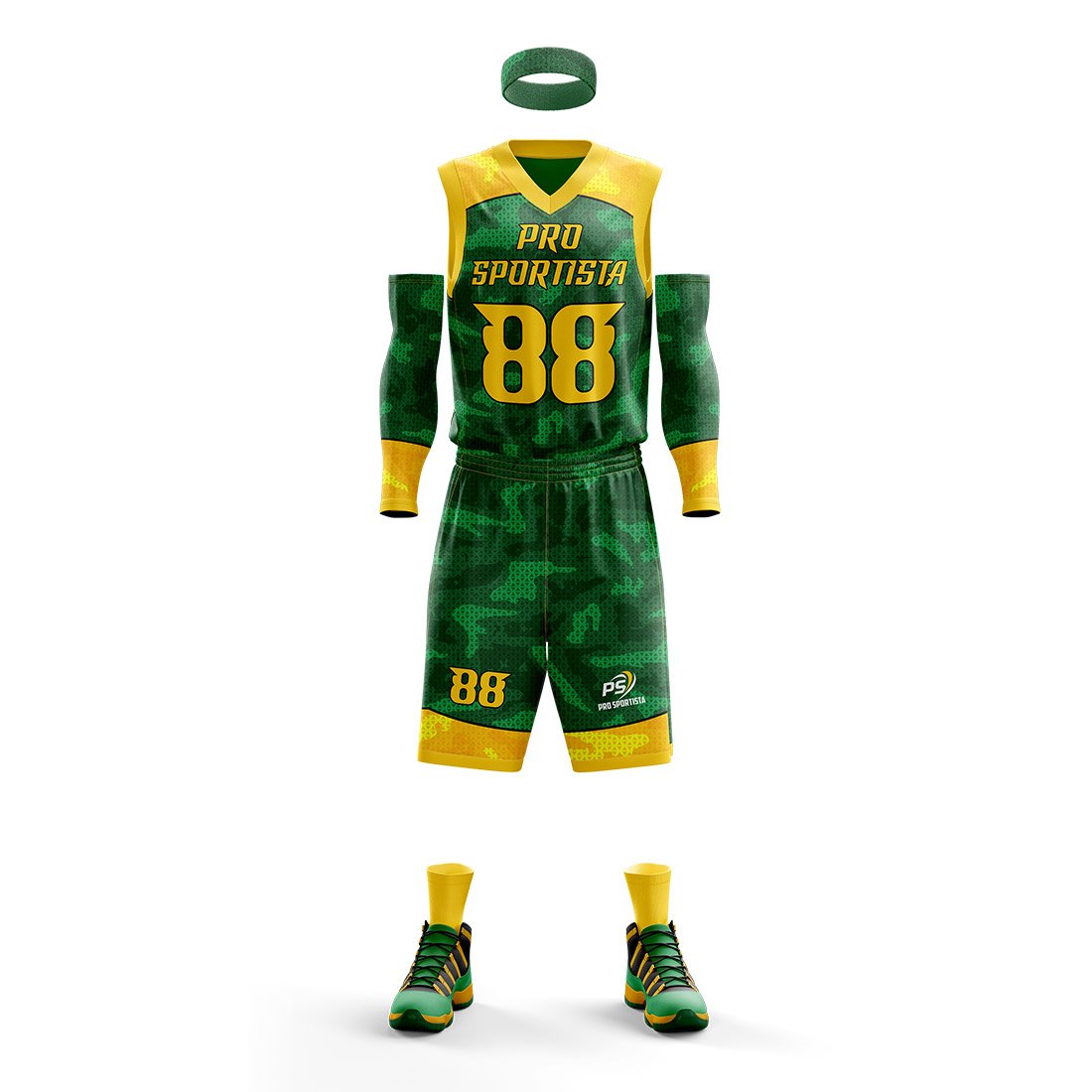 Green & Yellow Basketball Uniform – Custom Elite Team Set - Image 2