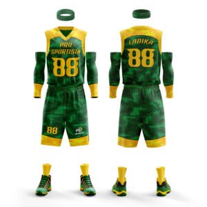 Green & Yellow Basketball Uniform – Custom Elite Team Set