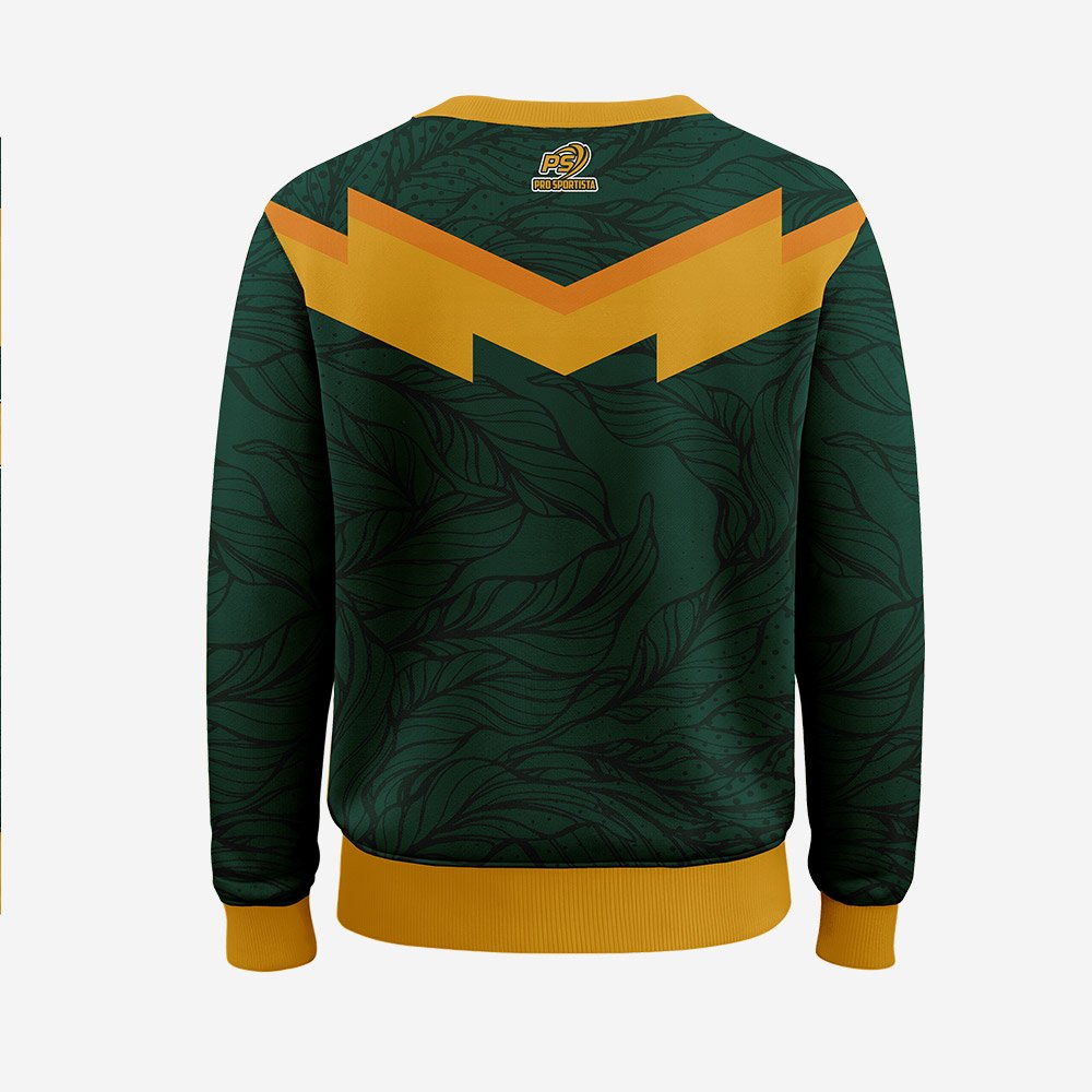 Custom Green & Gold Leaf Sublimated Sweatshirt - Image 3