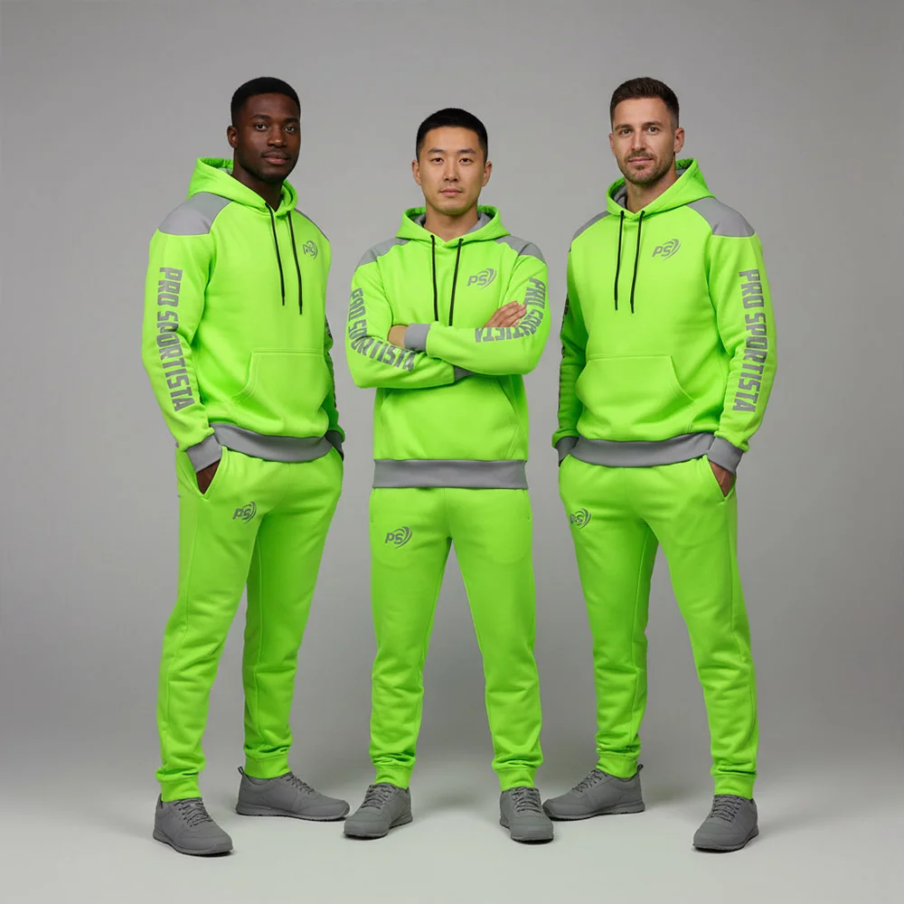 Custom Neon Green & Grey Performance Tracksuit - Image 2