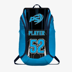Custom Cyan & Black “Vertical Grid” Performance Athletic Backpack