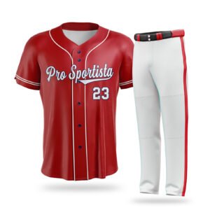 Red & White Baseball Uniform Set – Pro Sportista Jersey & Pants