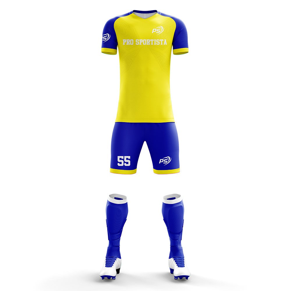 Yellow & Blue Classic Soccer Uniform Set - Image 2