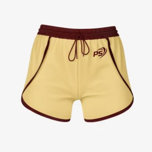 Custom Cream & Maroon Performance Training Shorts
