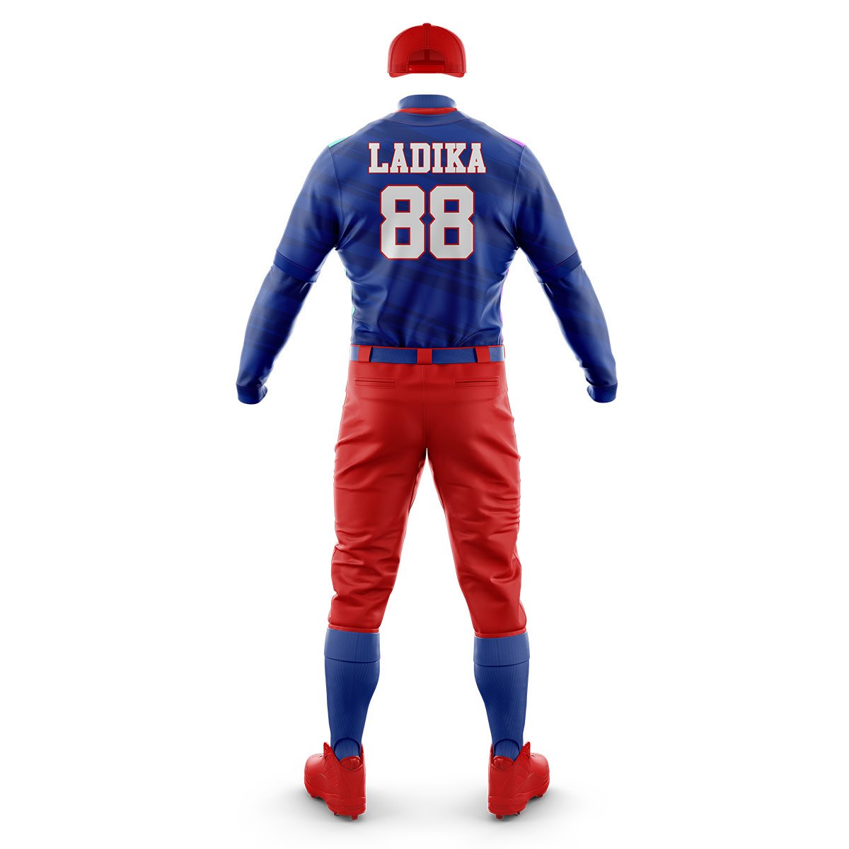 Red & Blue Baseball Uniform – Pro Sportista Custom Team Set - Image 3