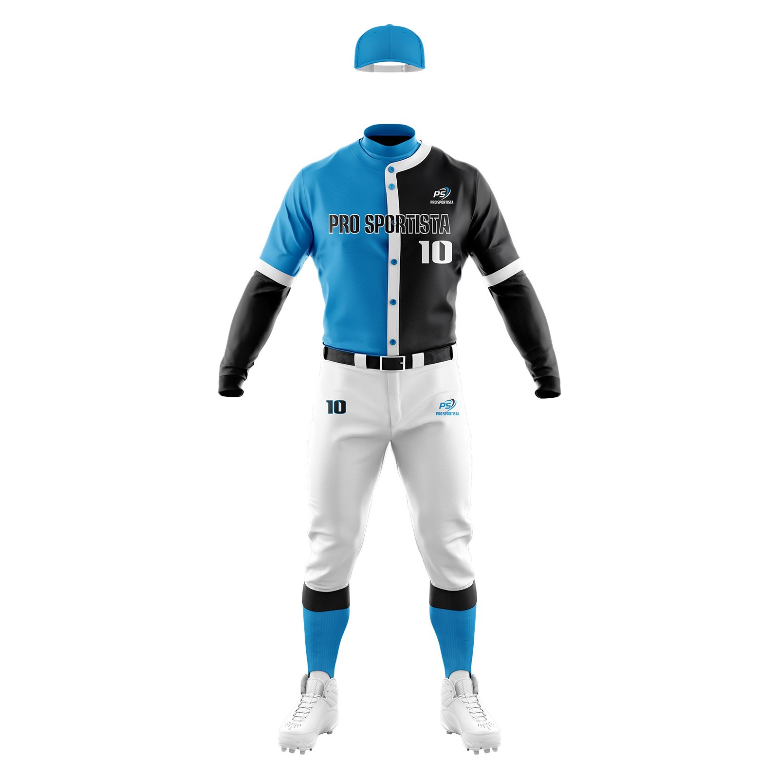 Teal & White Baseball Uniform – Pro Sportista Team Edition - Image 2
