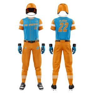 Orange & Sky Blue Baseball Uniform – Custom Pro Sportista Team Set