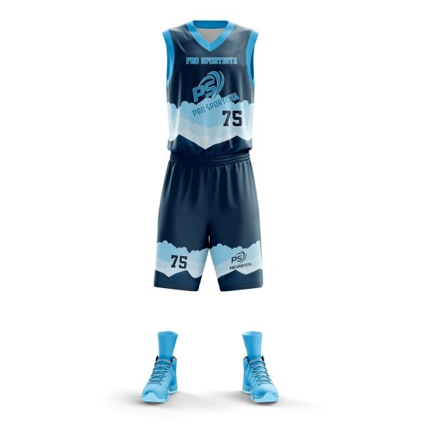 Navy Blue Gradient Basketball Uniform – Custom Team Set - Image 2