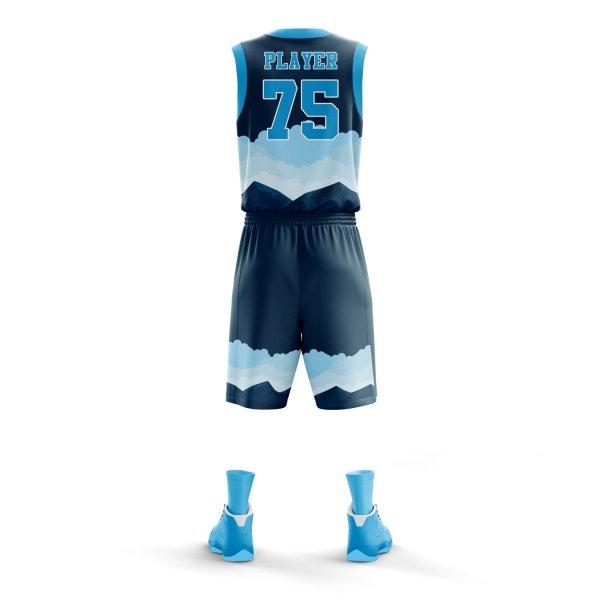 Navy Blue Gradient Basketball Uniform – Custom Team Set - Image 3