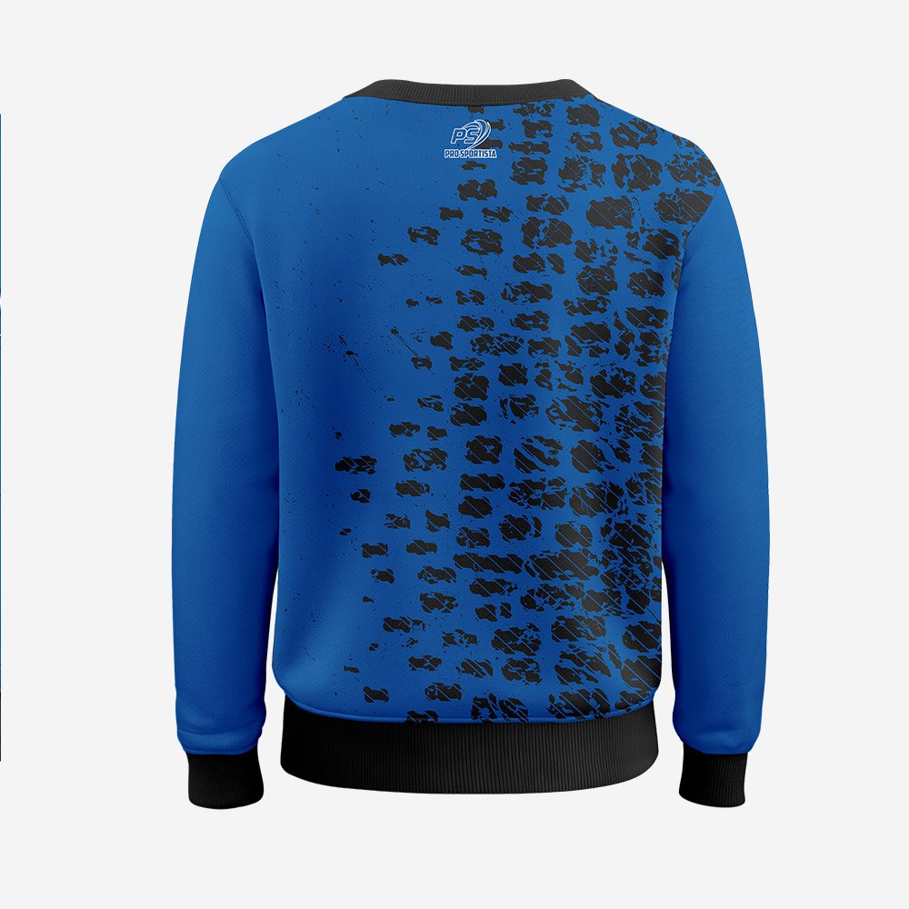Custom Blue & Black Leopard Sublimated Sweatshirt - Image 2