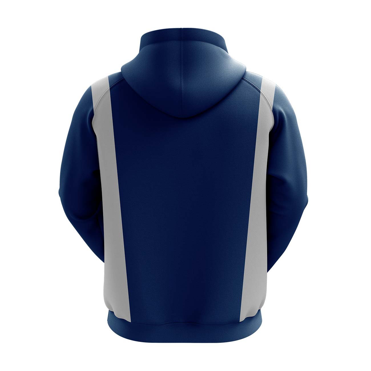 Blue & Grey Embroidered Cotton Hoodie - Image 2