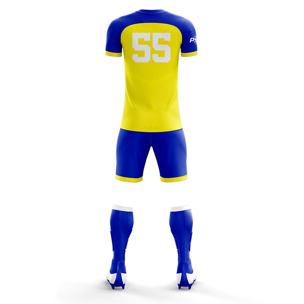 Yellow & Blue Classic Soccer Uniform Set - Image 3