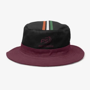 Custom Black & Maroon “Tricolor Stripe” Performance Bucket Hat