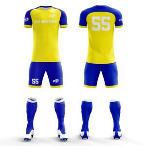Yellow & Blue Classic Soccer Uniform Set