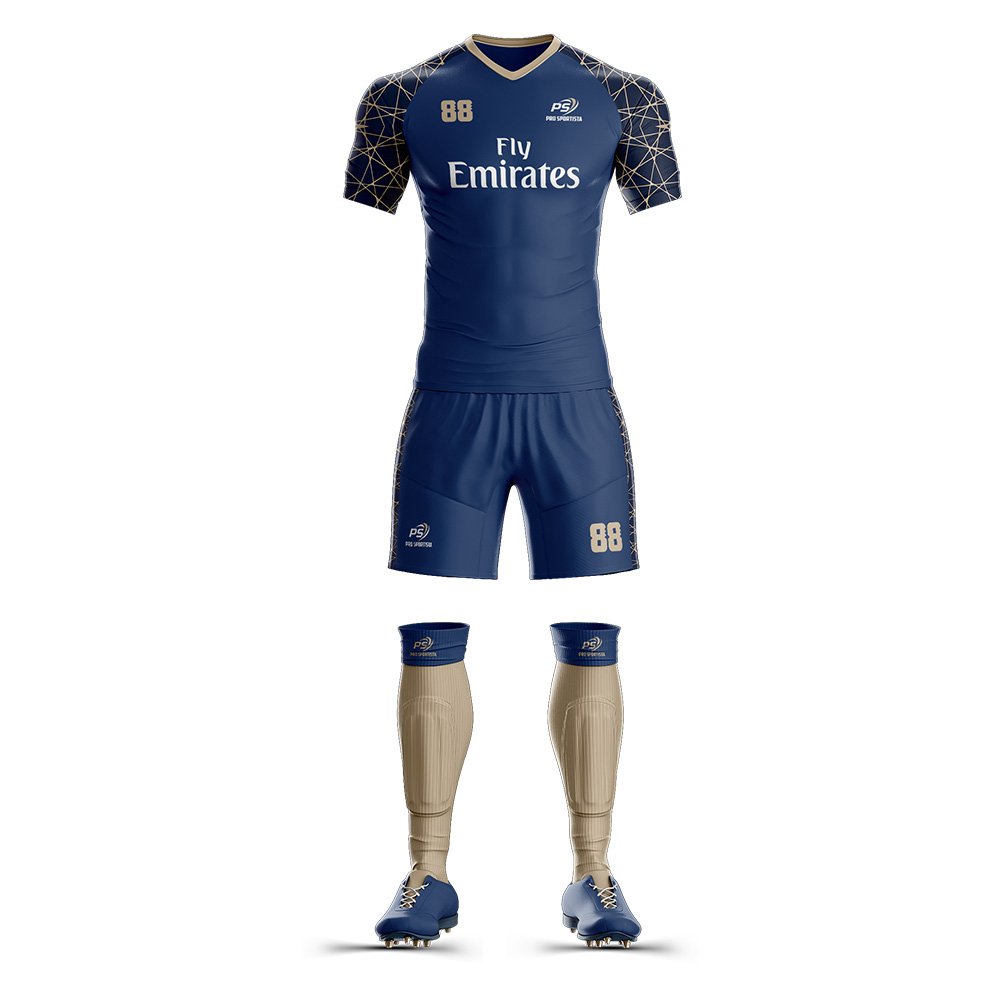 Blue & Yellow Modern Soccer Kit - Image 2