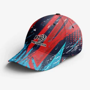 Custom Navy & Red “Cyber Splatter” Performance Baseball Cap