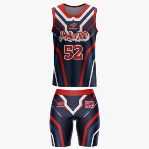 Custom Women’s Navy, Red & White “Pro Sportista 52” Sublimated Performance Set