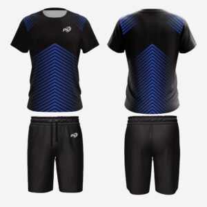 Custom Blue Chevron Performance Short Set