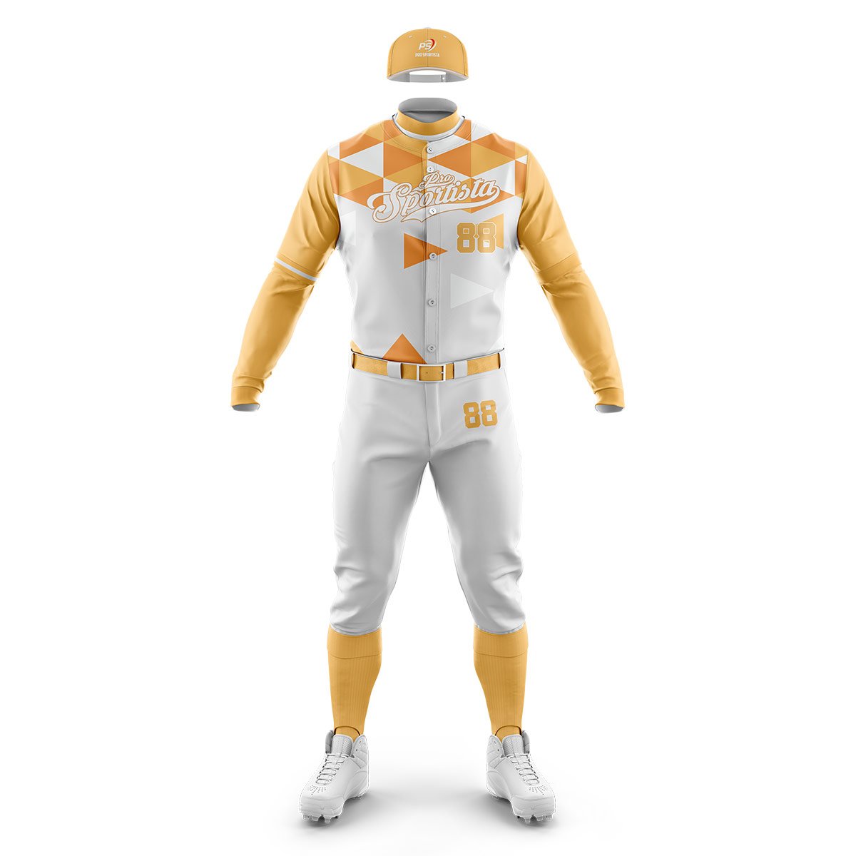 White & Gold Baseball Uniform – Pro Sportista Premium Custom Set - Image 2