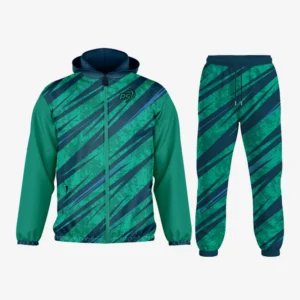 Custom Teal & Navy “Diagonal Grunge” Performance Tracksuit