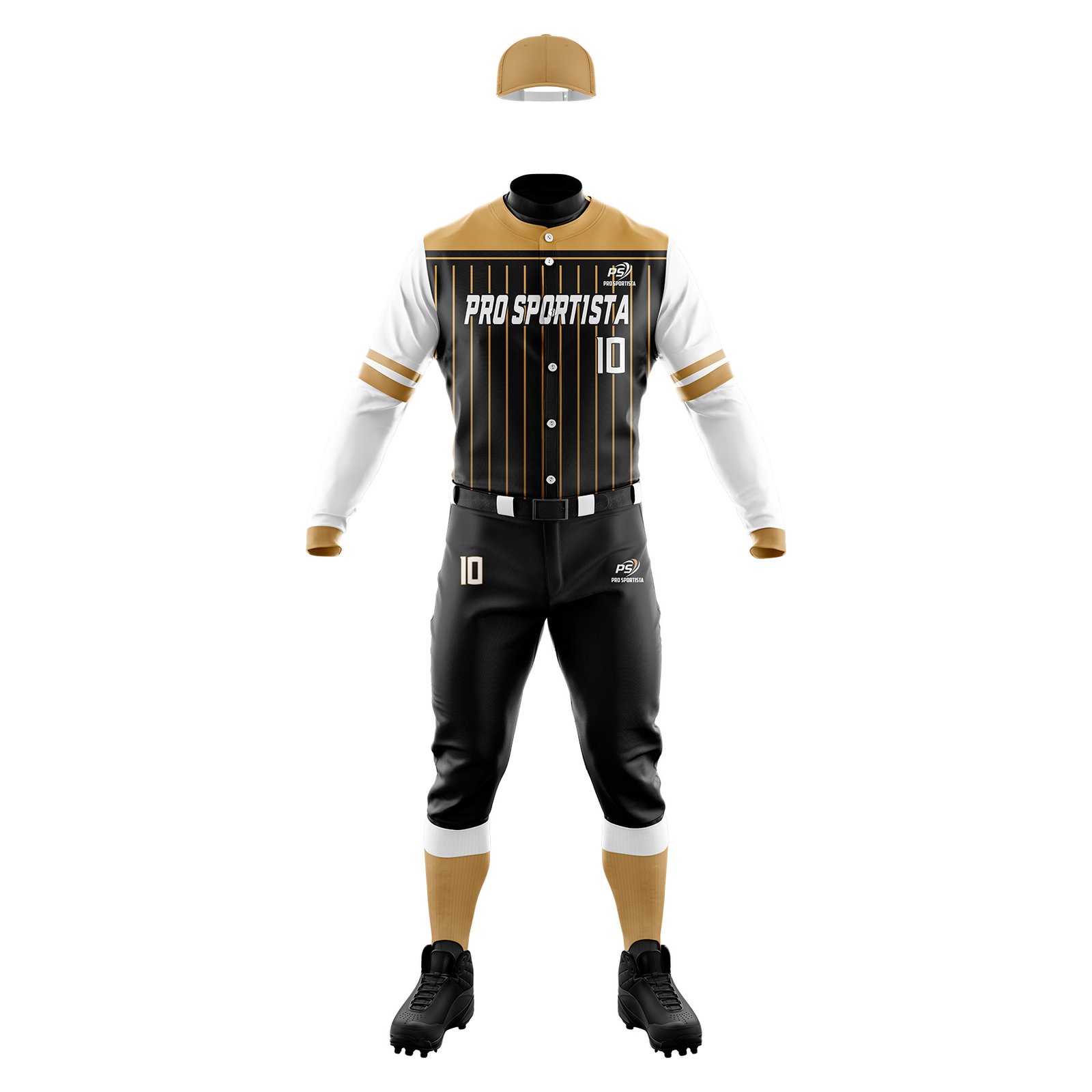 Black & Gold Baseball Uniform – Pro Sportista Elite Edition - Image 2