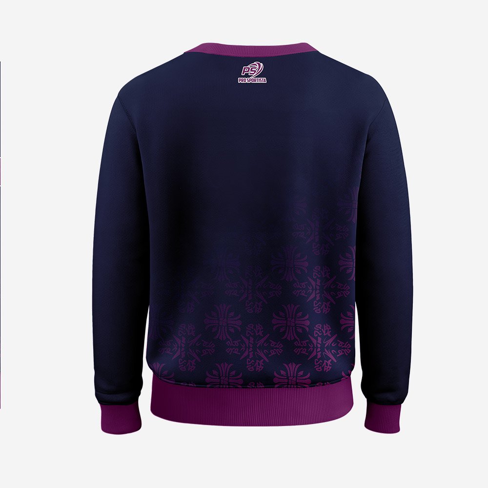 Custom Navy & Purple Sublimated Performance Sweatshirt - Image 2