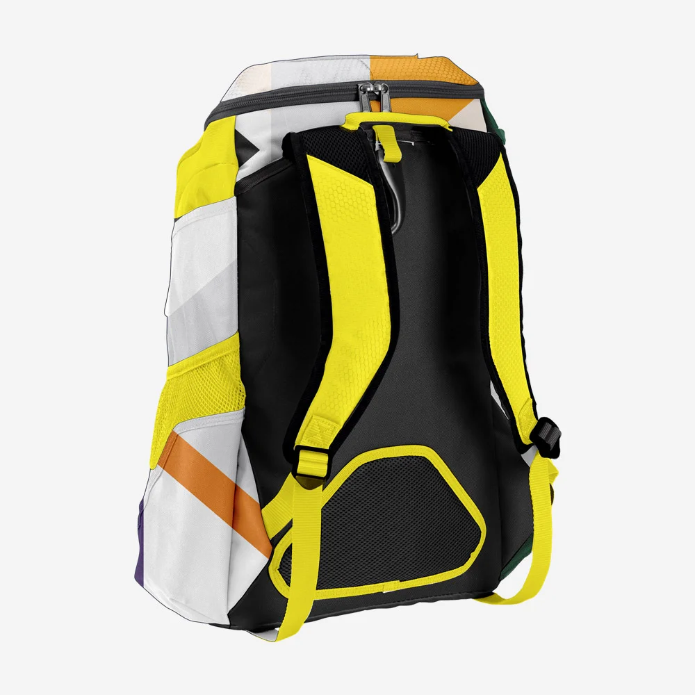 Custom Yellow & White “Chevron Strike” Performance Athletic Backpack - Image 2