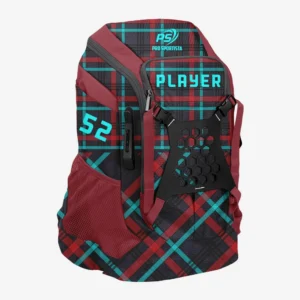 Custom Maroon & Teal “Tartan Strike” Performance Athletic Backpack
