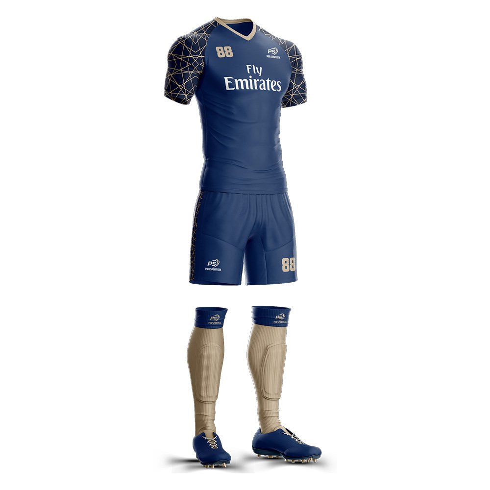 Blue & Yellow Modern Soccer Kit - Image 3