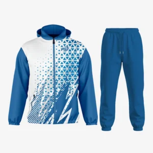 Custom Blue & White Geometric Performance Tracksuit