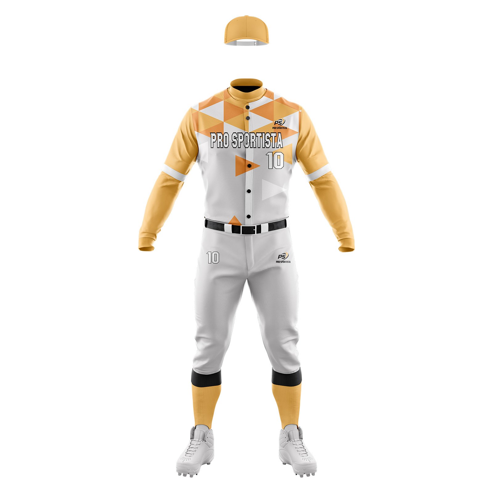 White & Gold Baseball Uniform – Pro Sportista Classic Edition - Image 2
