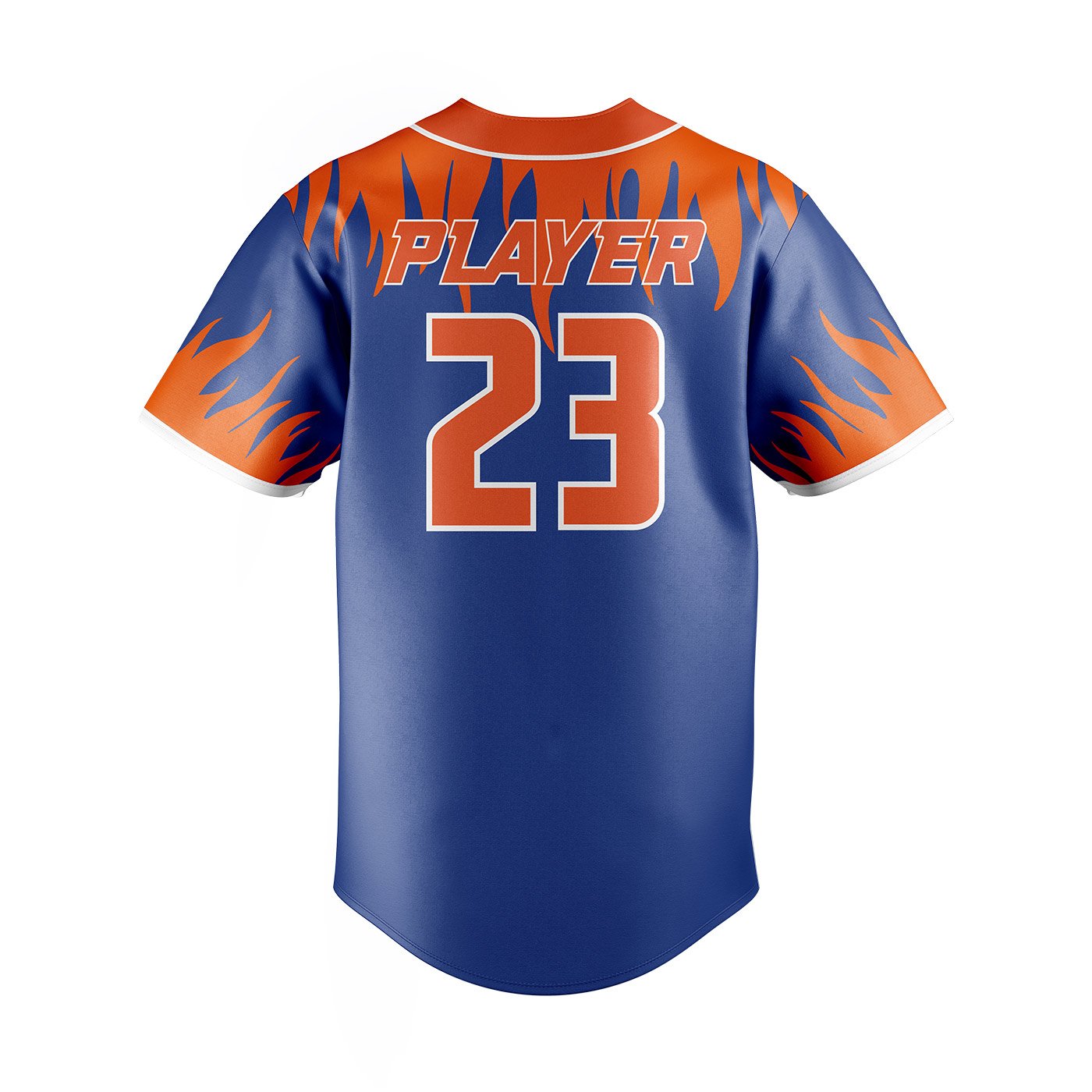 Orange & Blue Baseball Jersey – Custom Button Jersey - Image 3