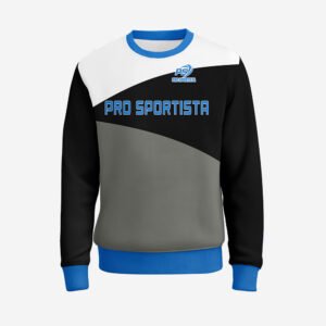 Custom Black, White & Blue Sublimated Sweatshirt