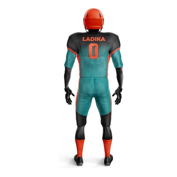 American Football Uniform – Black, Teal & Orange - Image 3