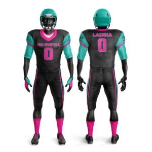 American Football Uniform – Black, Teal & Pink