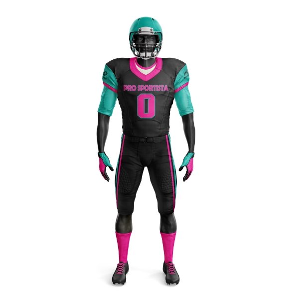 American Football Uniform – Black, Teal & Pink - Image 2
