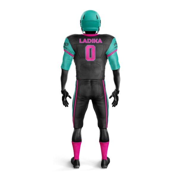 American Football Uniform – Black, Teal & Pink - Image 3