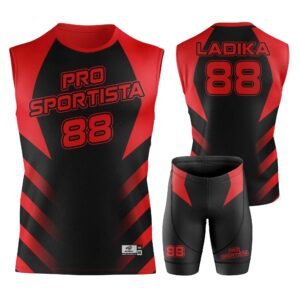 Custom Flag Uniform Sleeveless Sports Jersey & Compression Shorts Set