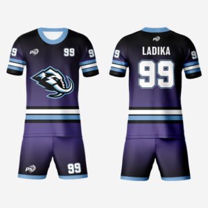 Navy Blue Striped Pro Ball Hockey Set