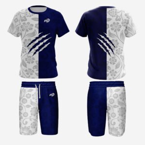 Custom Navy & White Floral Performance Set
