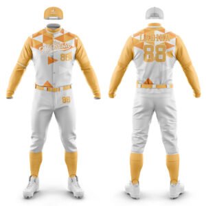 White & Gold Baseball Uniform – Pro Sportista Premium Custom Set