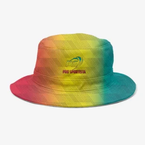 Custom Rainbow “Chromatic Grid” Performance Bucket Hat